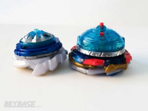 Bottom View of Beyblades Ace Dragon Sting Charge Zan vs. Imperial Dragon Ignition'