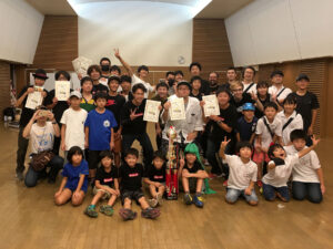 Group photo of players at WARIBEY Burst Cup 2018 Autumn Beyblade Tournament in Japan