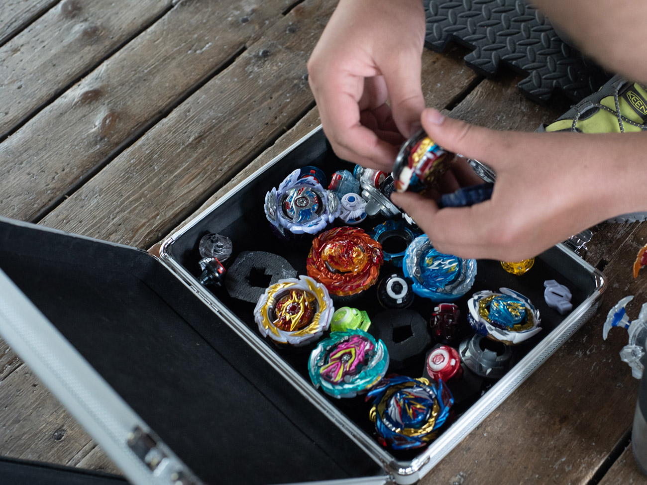 My wife got me a double sided organizer for my beyblades. I think