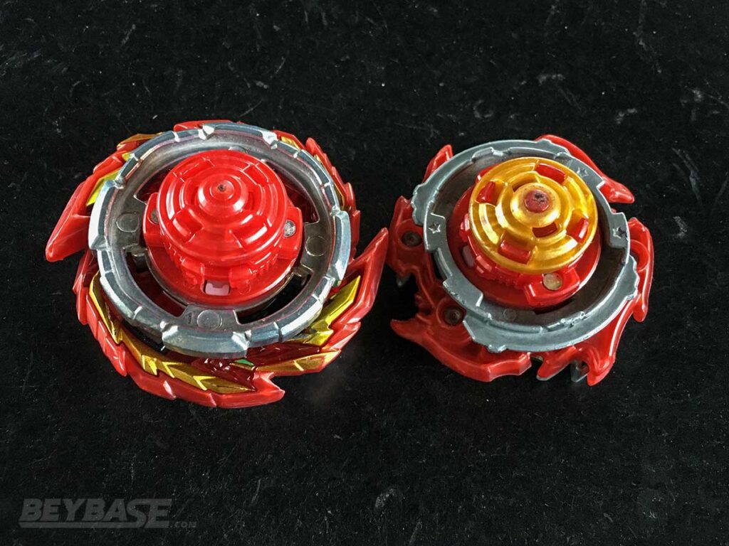 master diabolos and zet achilles customized beyblade burst tops